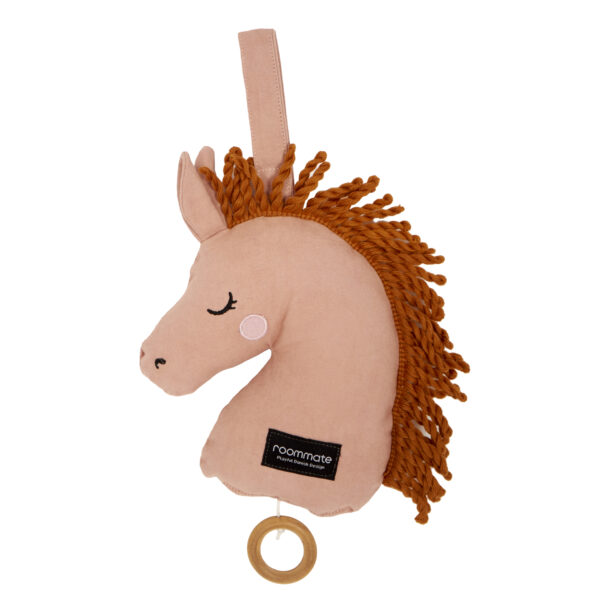Jucărie muzicală pătuț din bumbac organic- Horse, ROOMMATE