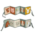 Carte senzorială pliabilă din bumbac organic - Country animals , ROOMMATE