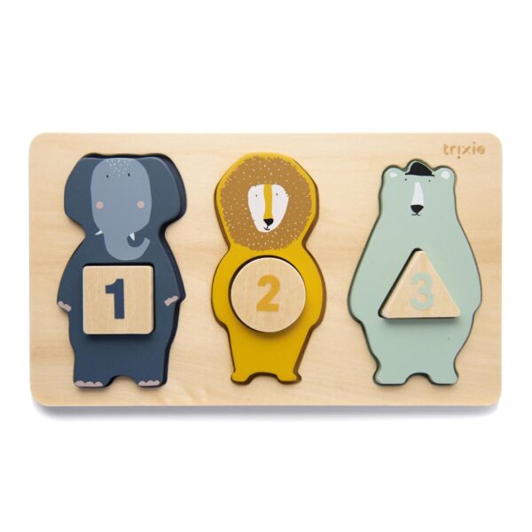 Puzzle interactiv din lemn – Numără și potrivește, TRIXIE