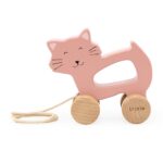 Jucărie din lemn cu roți și șnur pentru tras -Mrs. Cat, TRIXIE