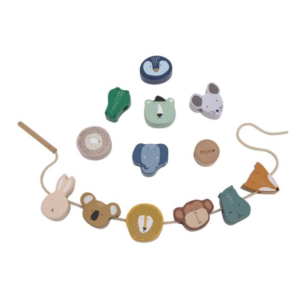 Set de figurine din lemn de înșirat – Animale, TRIXIE