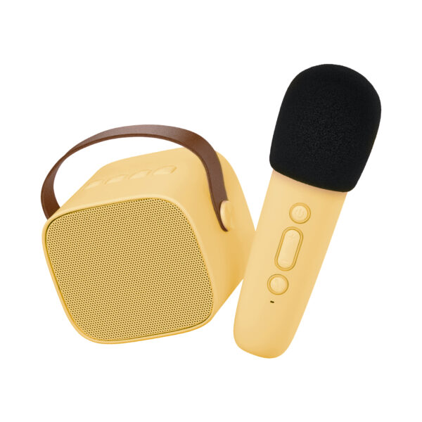 Sistem karaoke cu boxă bluetooth și microfon wireless - Yellow, LALARMA