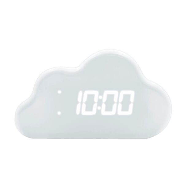 Ceas deșteptător cu afișaj digital, temperatură și lumină ambientală - White, LALARMA