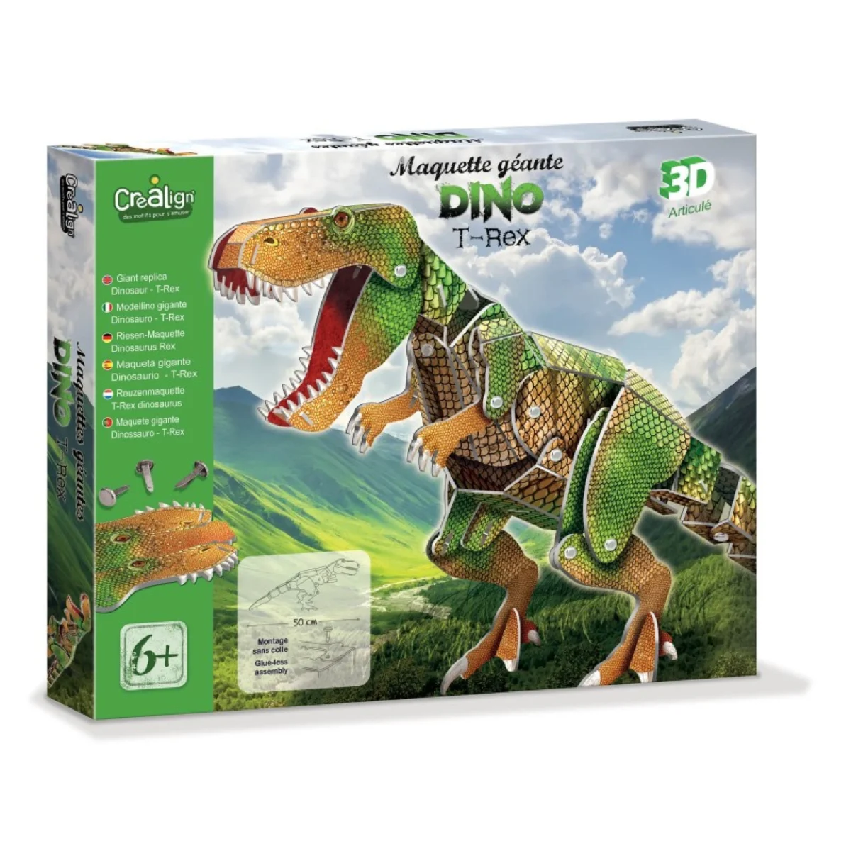 Set creativ 3D - Dinozaurul T-Rex, CRÉA LIGN, 6 ani+ - imagine 1