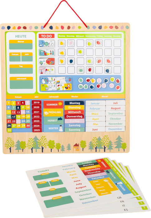 Organizator Săptămânal din lemn cu tablă magnetică - Educate, SMALL FOOT - imagine 4