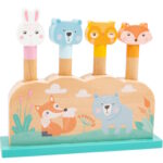 Joc de apăsare din lemn- forme de inserat în culori pastel, SMALL FOOT