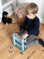 Circuit din lemn cu mașinuțe de curse -Blue Wonder,  SMALL FOOT - imagine 2