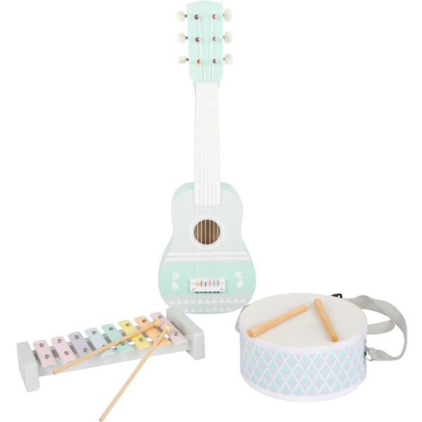Set 3 instrumente muzicale din lemn, Pastel, SMALL FOOT