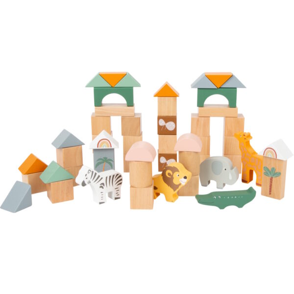 Cuburi din lemn pentru construit - Safari, SMALL FOOT
