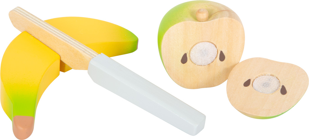 Set alimente pentru prânz din lemn, de tăiat - Fresh, SMALL FOOT - imagine 6
