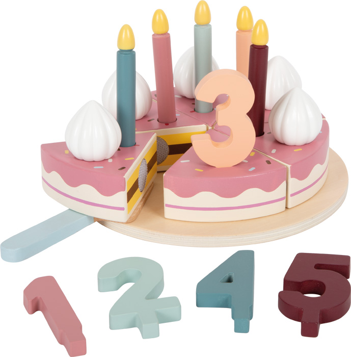 Tort aniversar din lemn cu felii detașabile -Tasty, SMALL FOOT - imagine 4