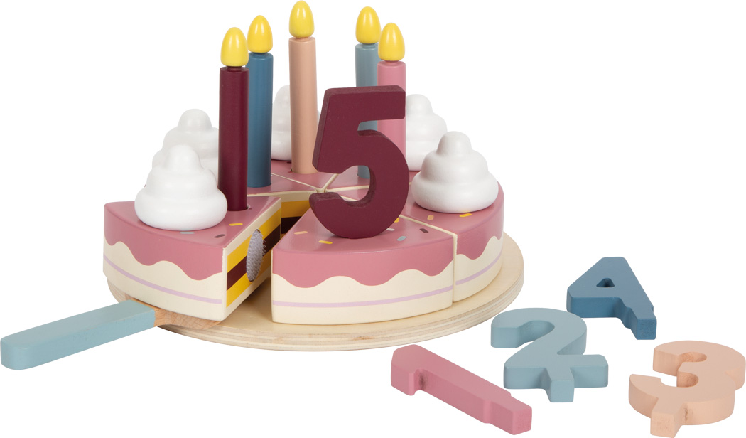 Tort aniversar din lemn cu felii detașabile -Tasty, SMALL FOOT - imagine 8
