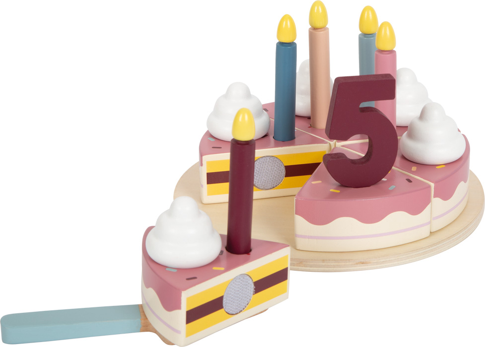 Tort aniversar din lemn cu felii detașabile -Tasty, SMALL FOOT - imagine 6