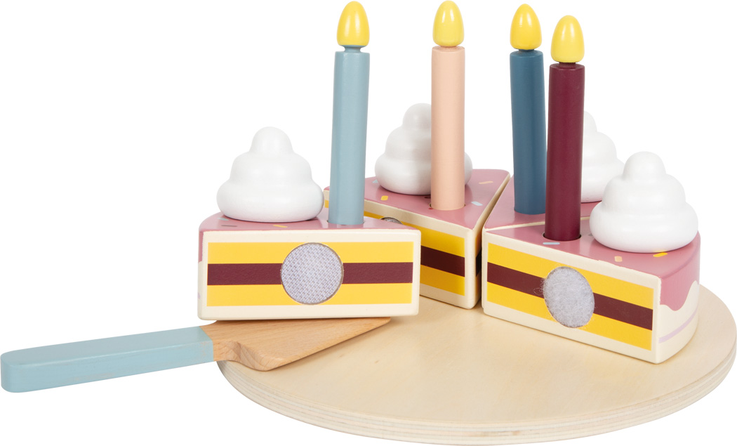 Tort aniversar din lemn cu felii detașabile -Tasty, SMALL FOOT - imagine 5