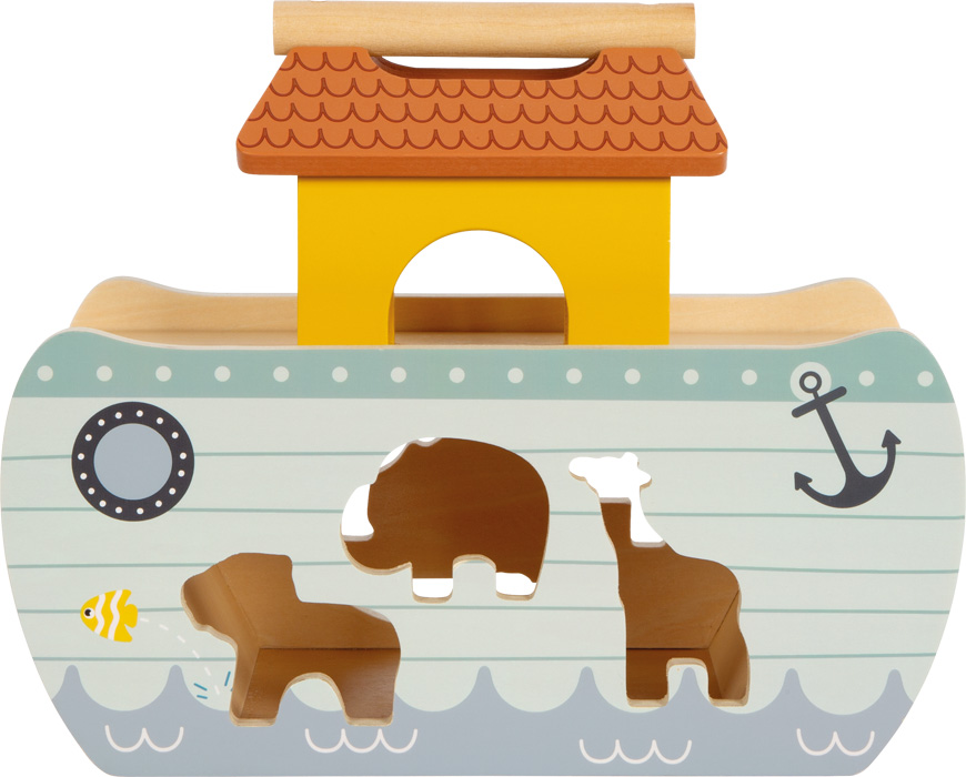 Jucărie interactivă din lemn Arca lui Noe - Sortator forme -Safari, SMALL FOOT - imagine 6