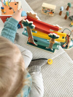 Cuburi din lemn pentru construcit - Dino, SMALL FOOT - imagine 2