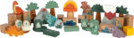 Cuburi din lemn pentru construcit - Dino, SMALL FOOT - imagine 3