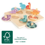 Joc de memorie din lemn FSC, Dino, SMALL FOOT