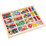 Set de mărgele de înșirat în cutie de lemn, SMALL FOOT