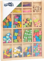 Set de mărgele de înșirat în cutie de lemn, SMALL FOOT - imagine 3