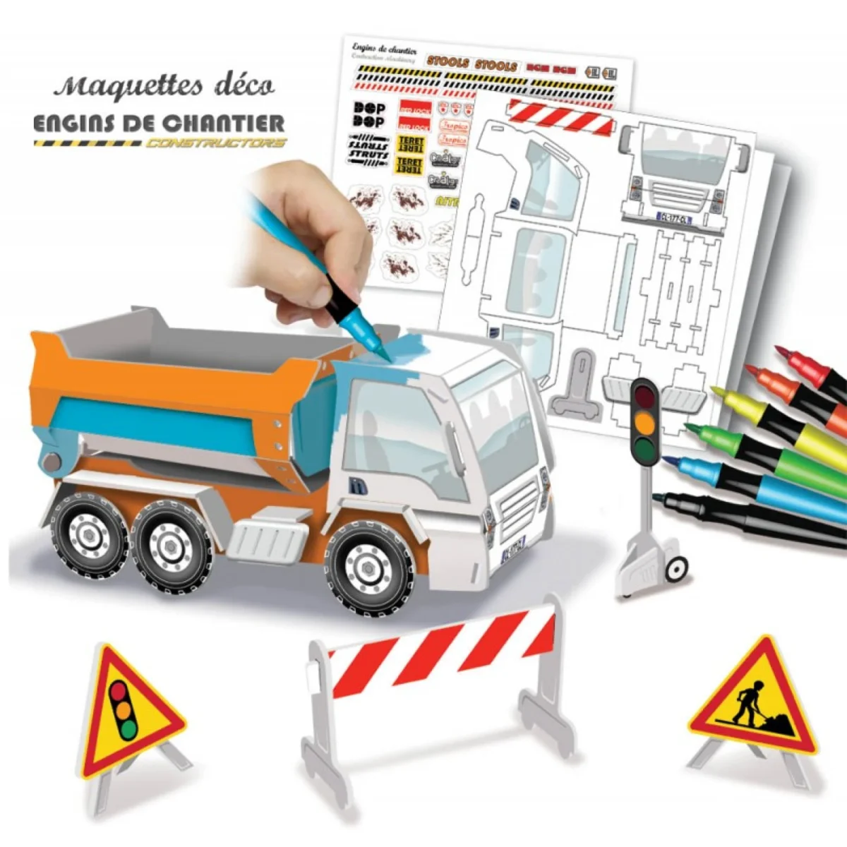 Set creativ - Asamblează Utilajul de construcție 3D, CRÉA LIGN, 6 ani + - imagine 2