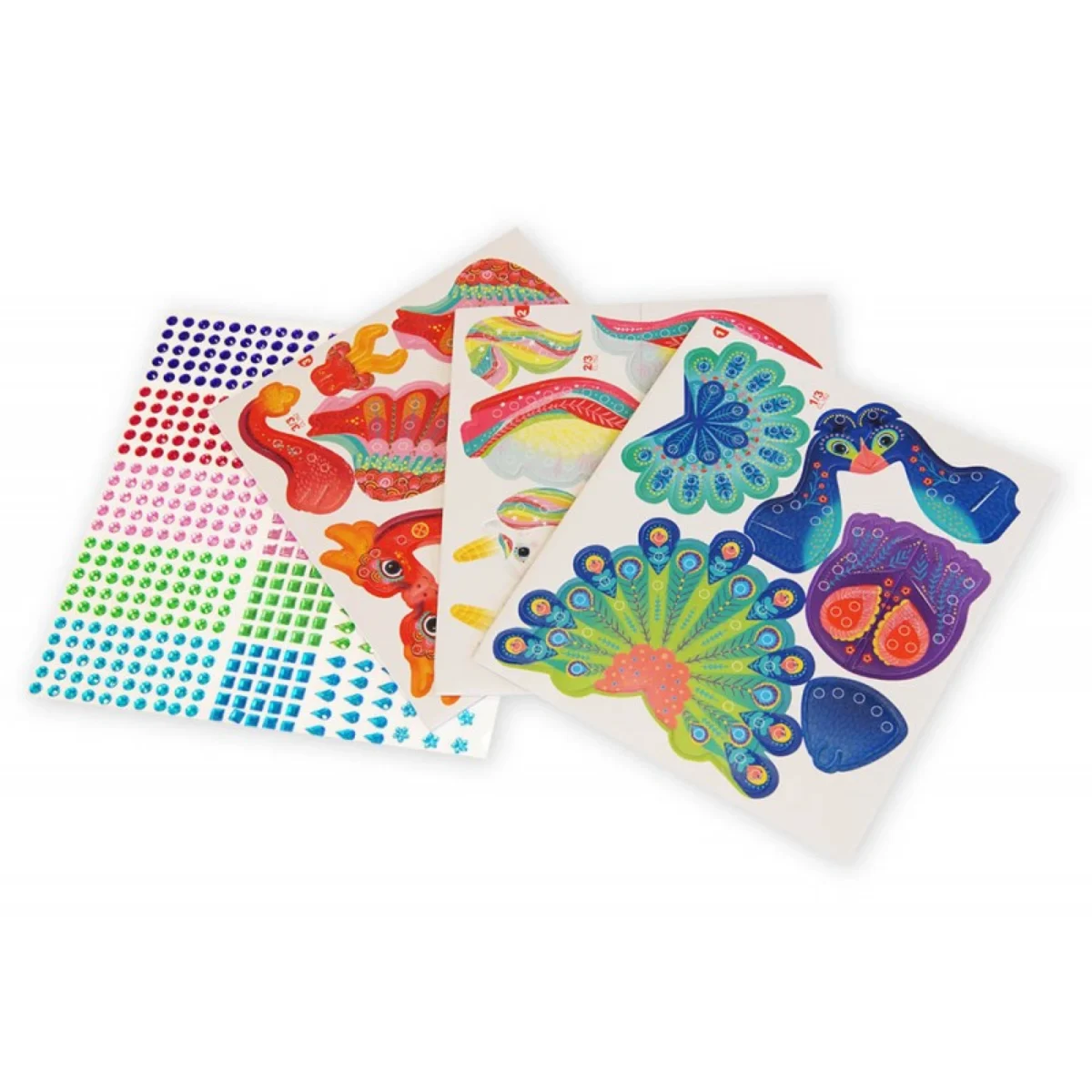 Set creativ – Animale Fantastice 3D decorate cu pietricele strălucitoare, CRÉA LIGN, 5 ani + - imagine 5