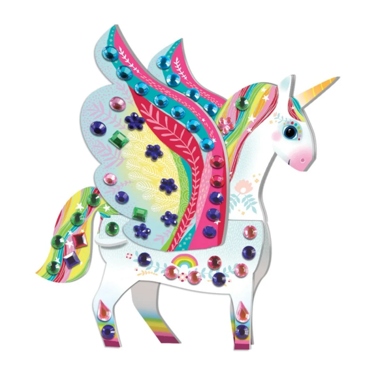 Set creativ – Animale Fantastice 3D decorate cu pietricele strălucitoare, CRÉA LIGN, 5 ani + - imagine 2