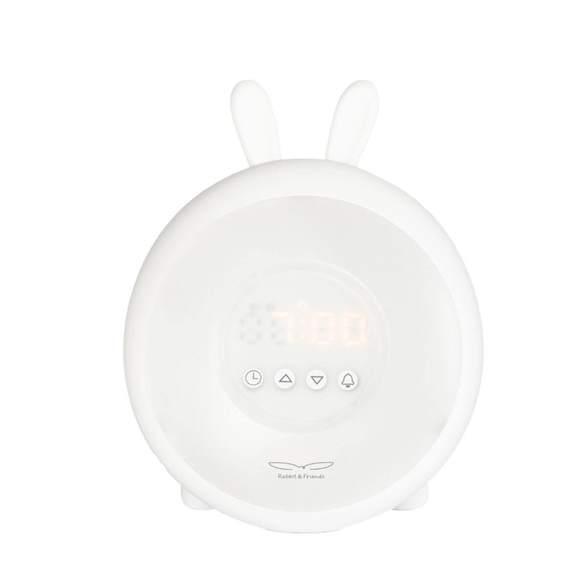 Ceas cu alarmă și lumină de veghe – Bunny, Alb, RABBIT AND FRIENDS - imagine 1