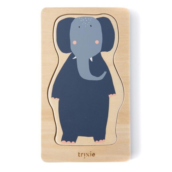 Puzzle interactiv din lemn în 4 straturi, Animale, TRIXIE