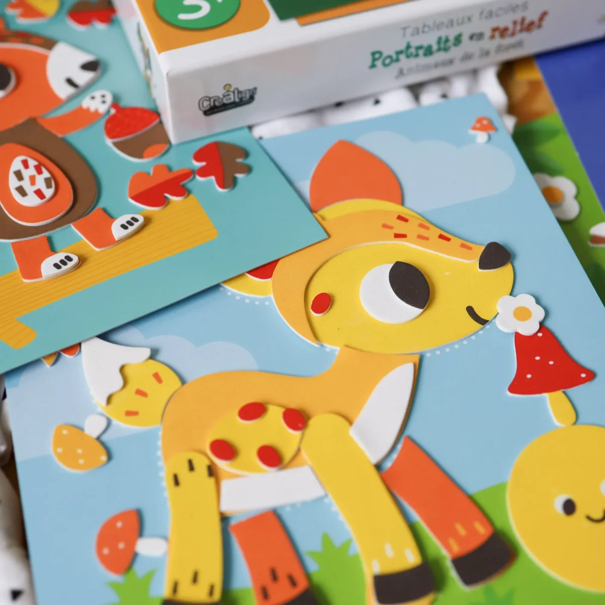 Set creativ – Creează tablouri colorate din spumă - Animale din Pădure, CRÉA LIGN, 3 ani+ - imagine 3