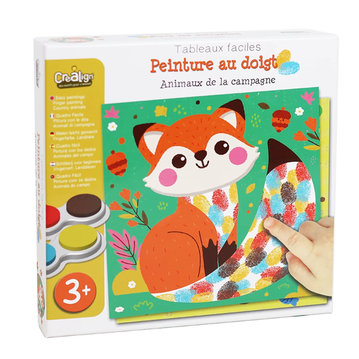 Set creativ - Pictează cu degețelele - Animale din pădure, CRÉA LIGN, 3 ani+ - imagine 1