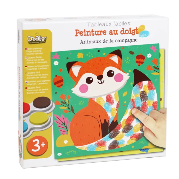 Set creativ - Pictează cu degețelele - Animale din pădure, CRÉA LIGN, 3 ani+