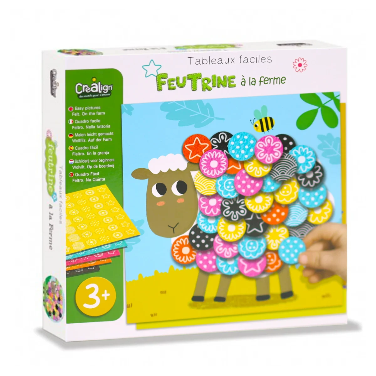 Set creativ – Activitate cu fetru: Viața la fermă, CRÉA LIGN, 3 ani+ - imagine 1