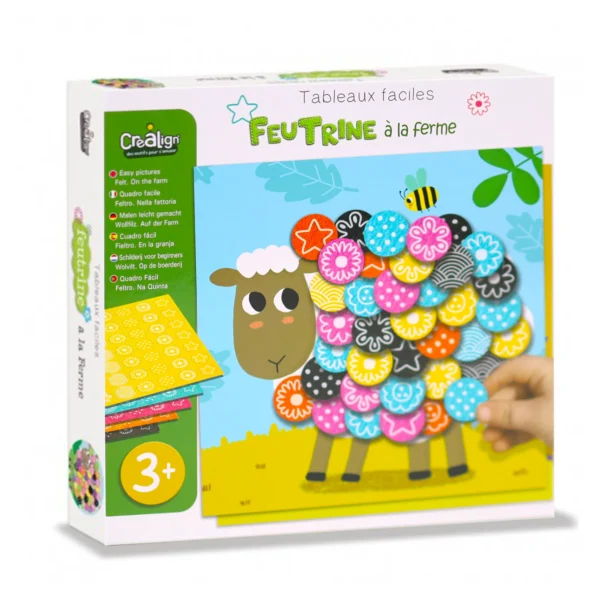Set creativ – Activitate cu fetru: Viața la fermă, CRÉA LIGN, 3 ani+