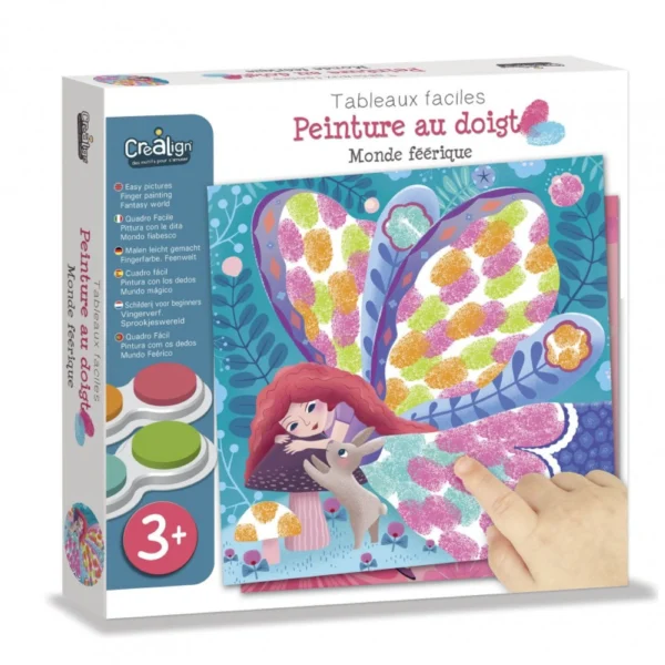 Set creativ - Pictează cu degețelele - Universul zânelor, CRÉA LIGN, 3 ani+