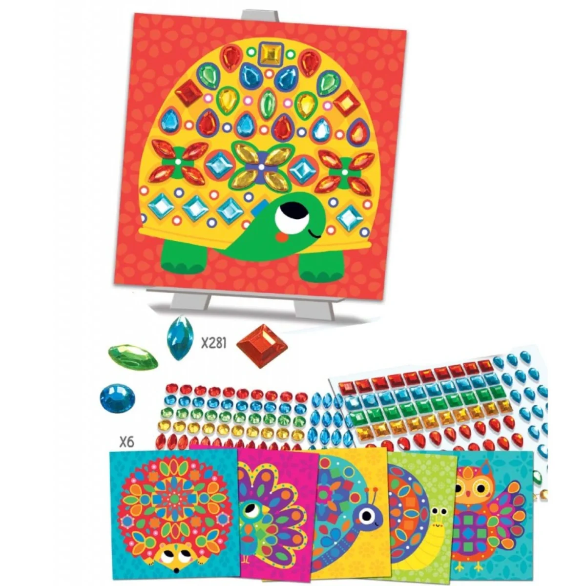 Set creativ - Animale de decorat cu mozaic sclipitor, CRÉA LIGN - imagine 8