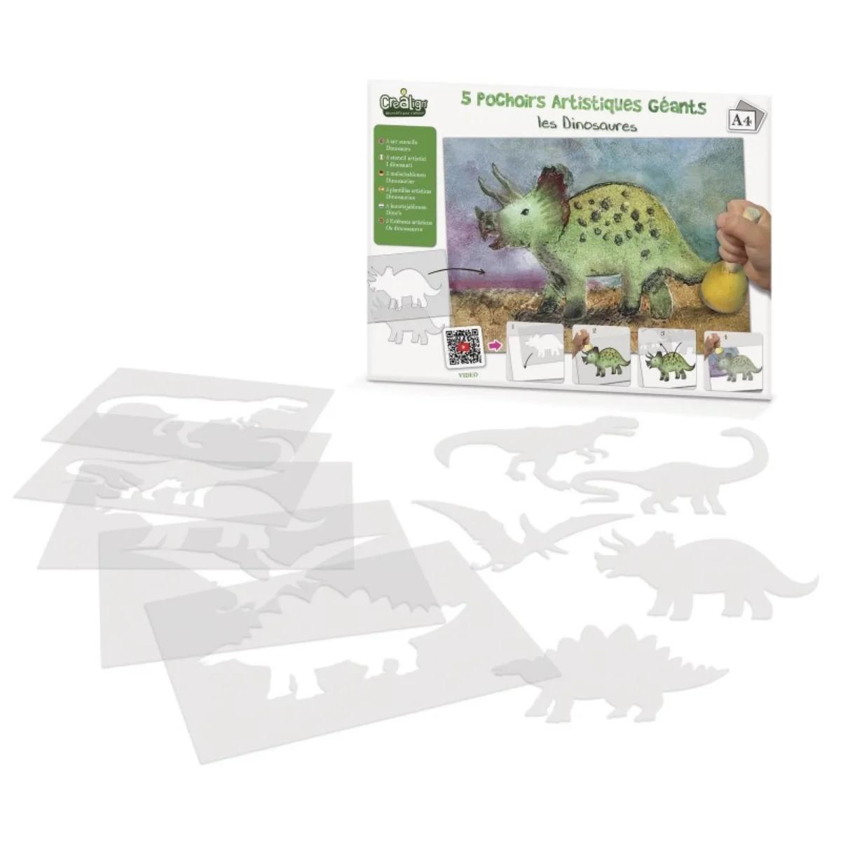 Set de șabloane pentru desen -  Dinozauri, CRÉA LIGN - imagine 4