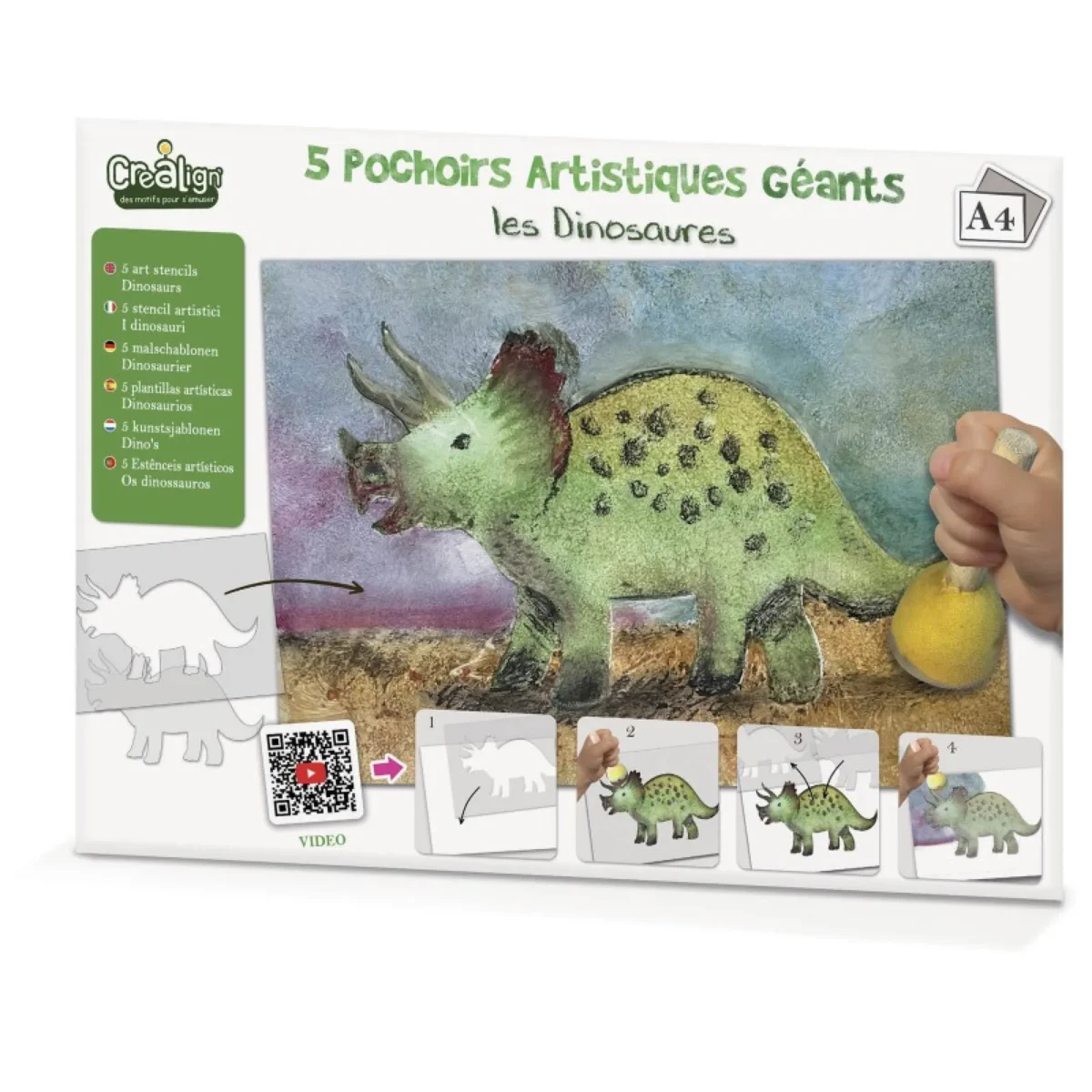 Set de șabloane pentru desen -  Dinozauri, CRÉA LIGN - imagine 1