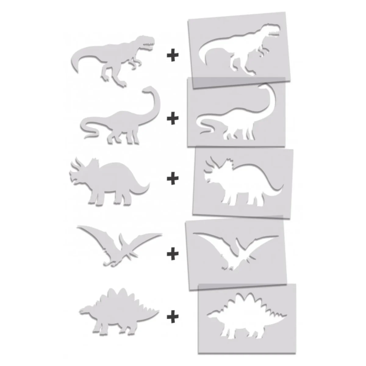 Set de șabloane pentru desen -  Dinozauri, CRÉA LIGN - imagine 3