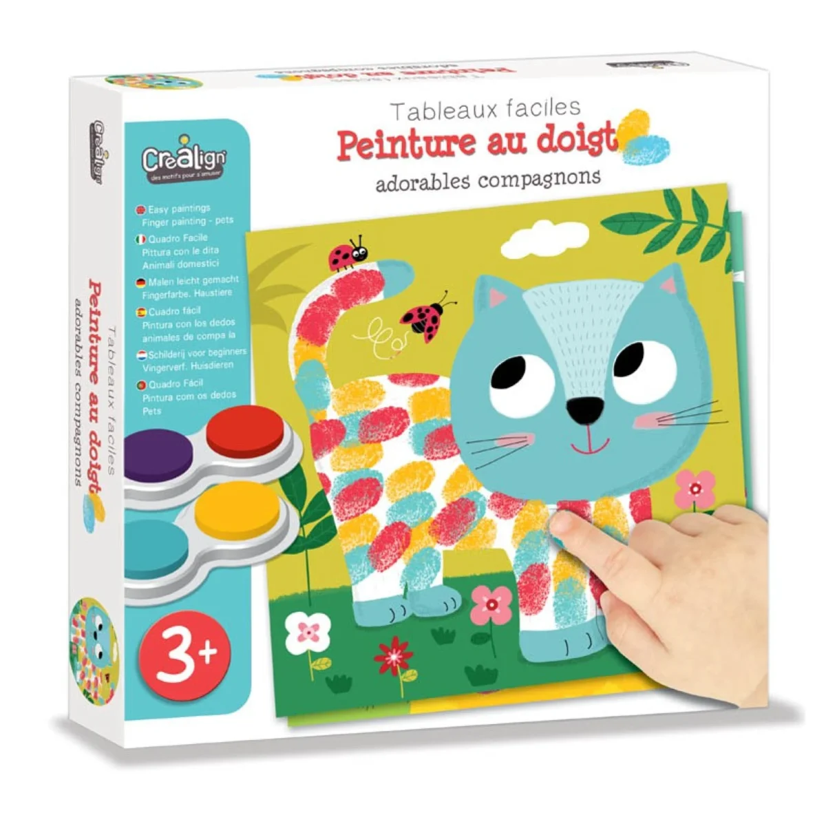 Set creativ - Pictează cu degețelele - Animale domestice, CRÉA LIGN, 3 ani+ - imagine 1