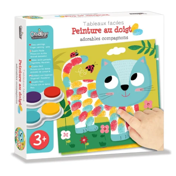 Set creativ - Pictează cu degețelele - Animale domestice, CRÉA LIGN, 3 ani+