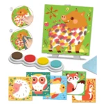 Set creativ - Pictează cu degețelele - Animale din pădure, CRÉA LIGN, 3 ani+ - imagine 2