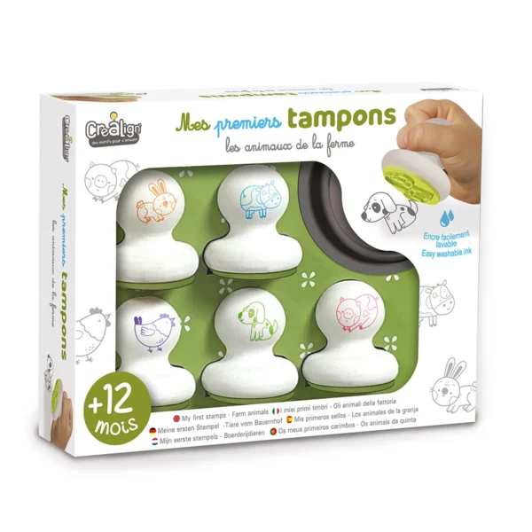 Set ștampile din lemn – Animale, CRÉA LIGN (6 buc.)