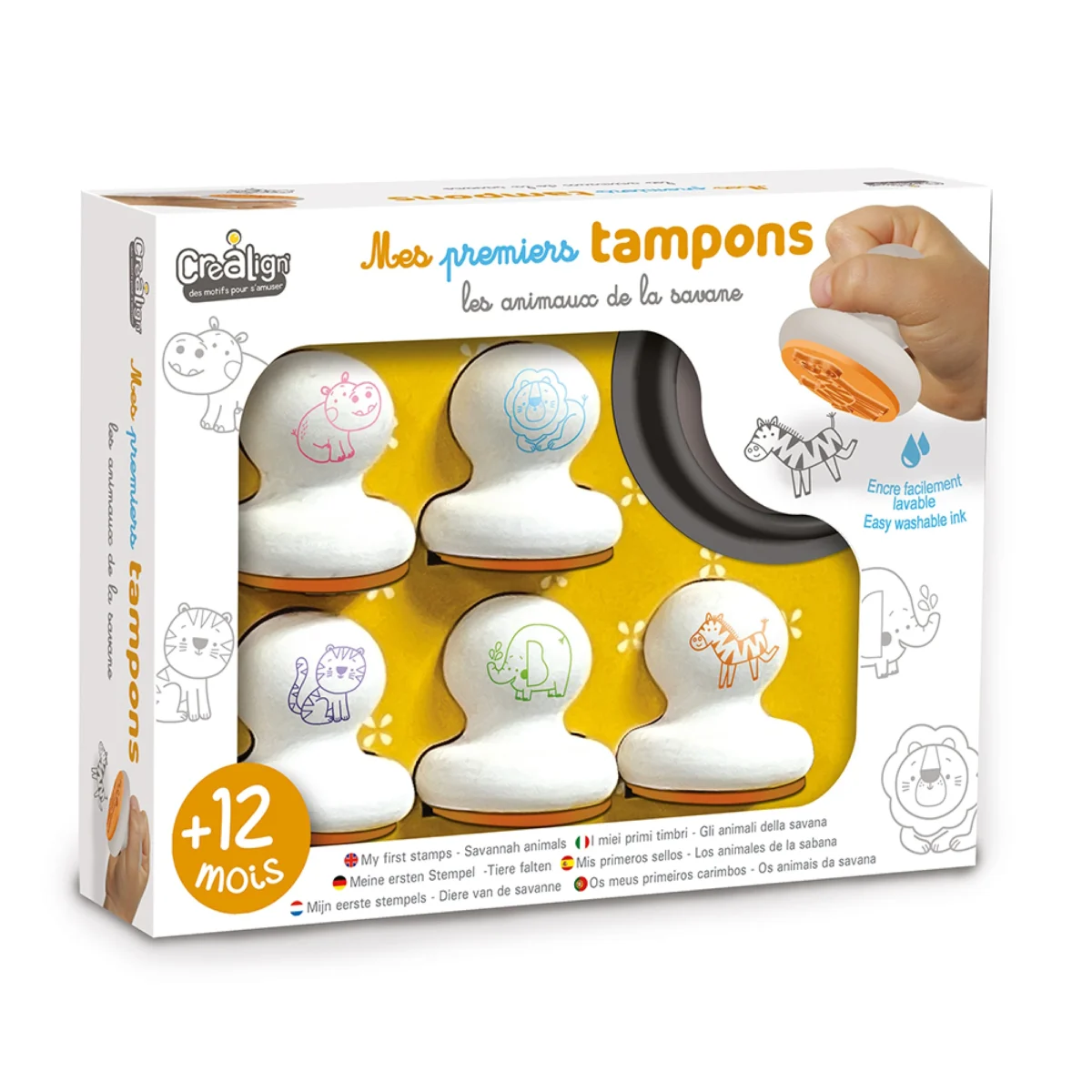 Set ștampile din lemn – Savana, CRÉA LIGN (6 buc.) - imagine 1