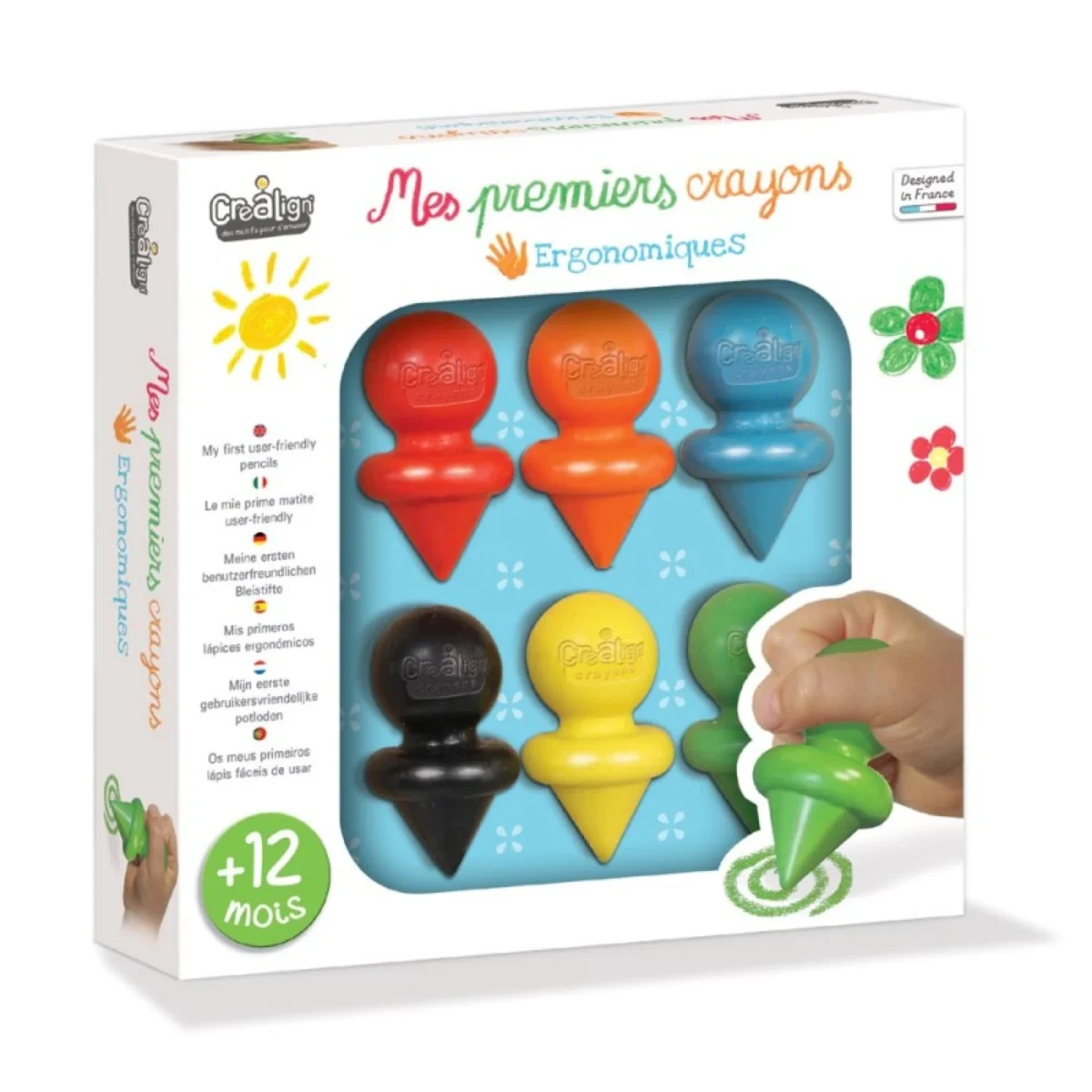 Set primele mele creioane cerate, CRÉA LIGN (6 buc.) - imagine 1