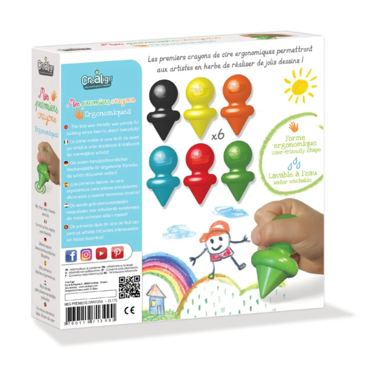 Set primele mele creioane cerate, CRÉA LIGN (6 buc.) - imagine 5