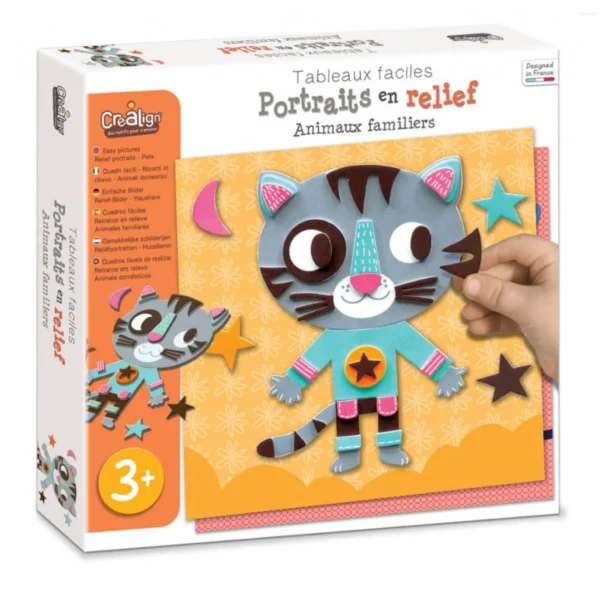 Set creativ – Creează tablouri colorate din spumă - Animale de companie, CRÉA LIGN, 3 ani+