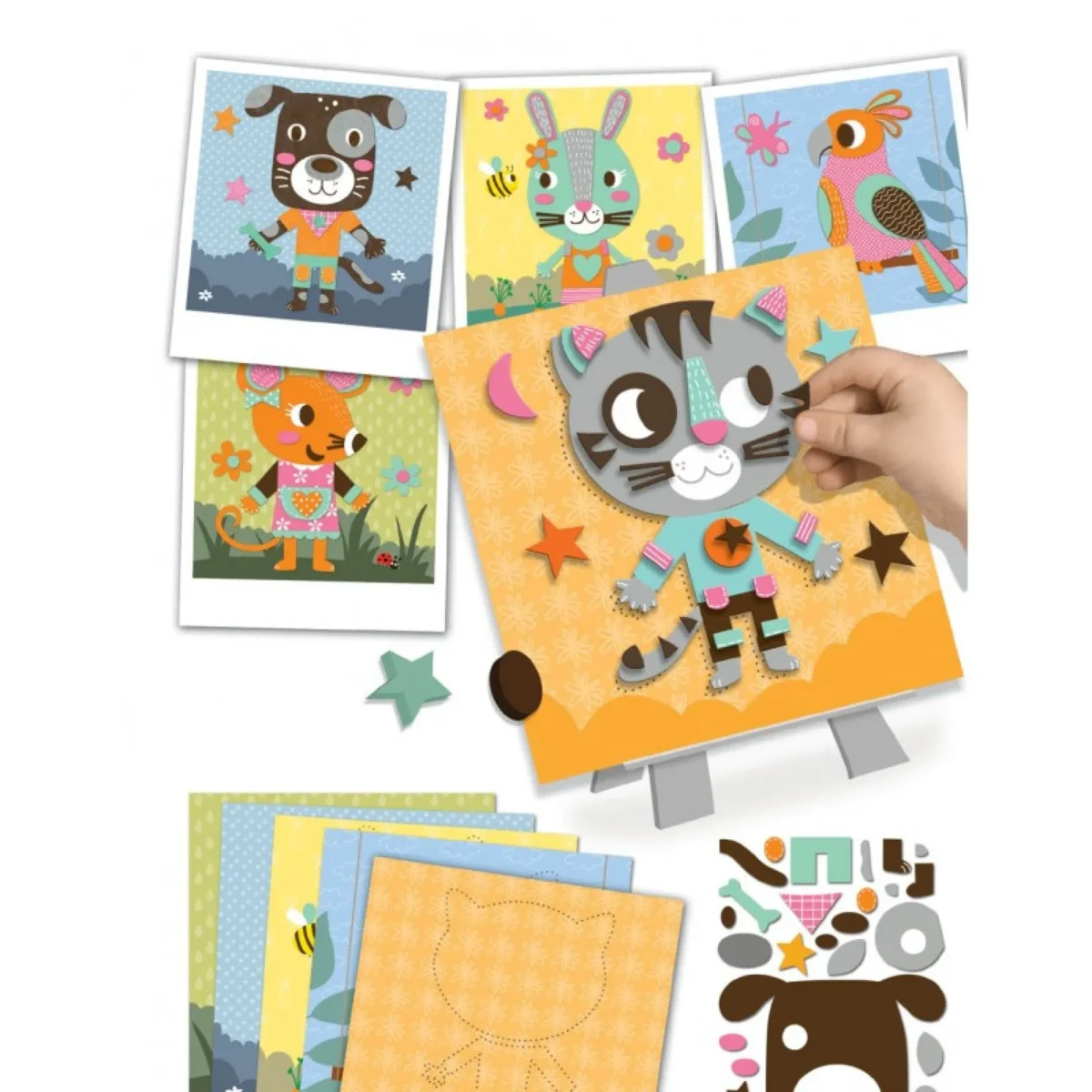 Set creativ – Creează tablouri colorate din spumă - Animale de companie, CRÉA LIGN, 3 ani+ - imagine 3