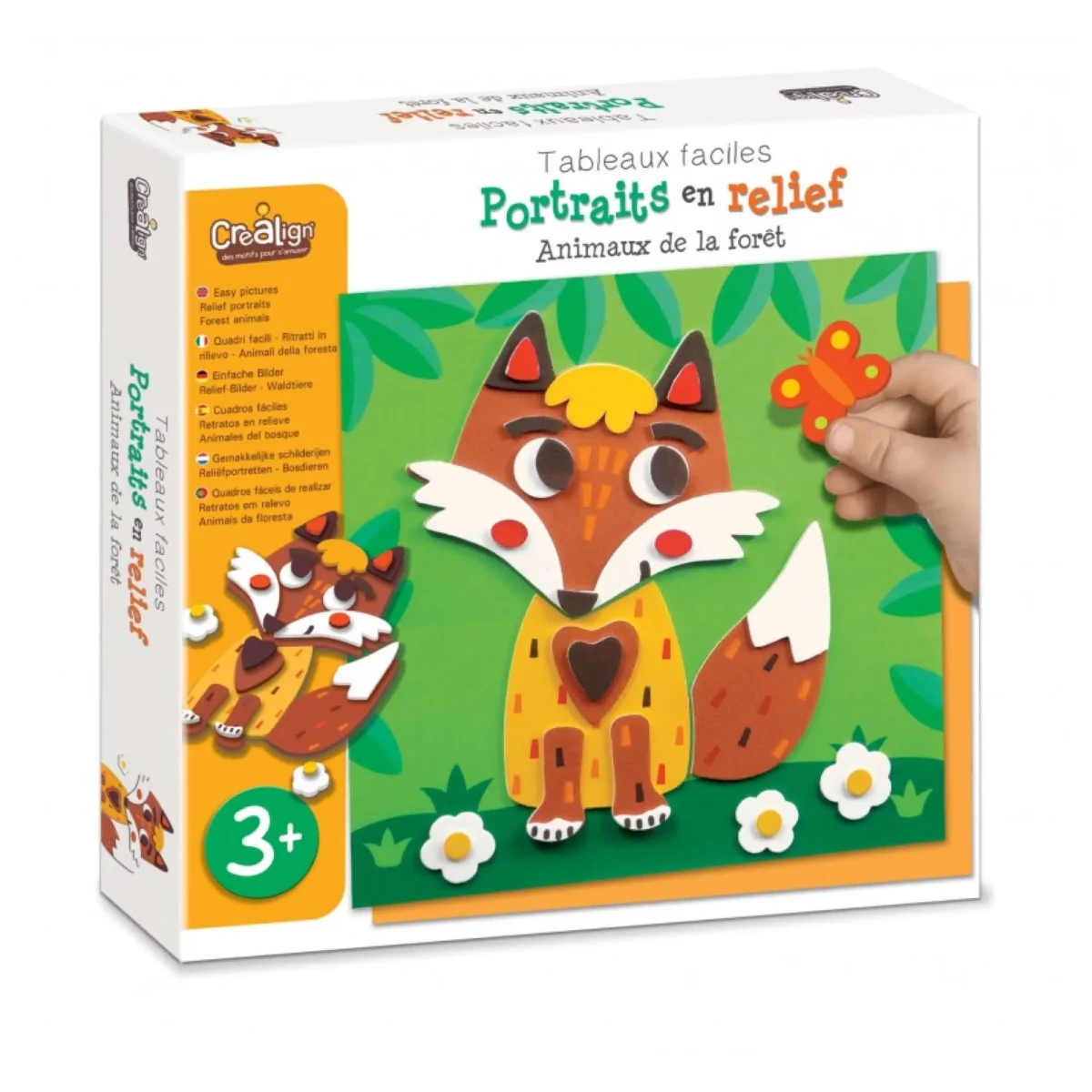 Set creativ – Creează tablouri colorate din spumă - Animale din Pădure, CRÉA LIGN, 3 ani+ - imagine 1