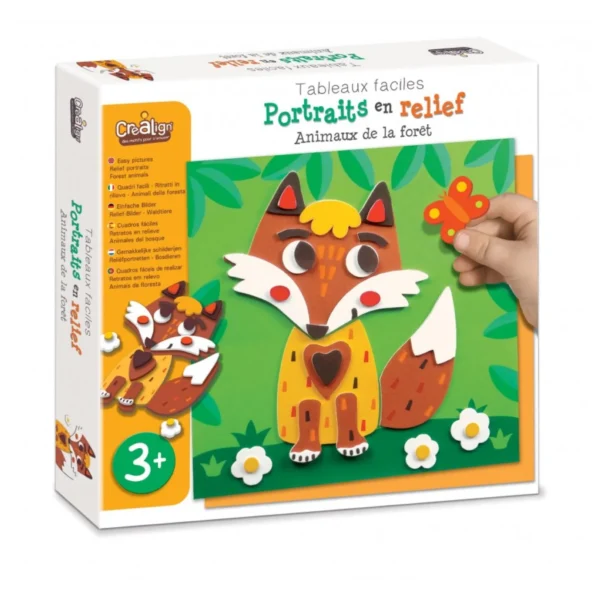 Set creativ – Creează tablouri colorate din spumă - Animale din Pădure, CRÉA LIGN, 3 ani+